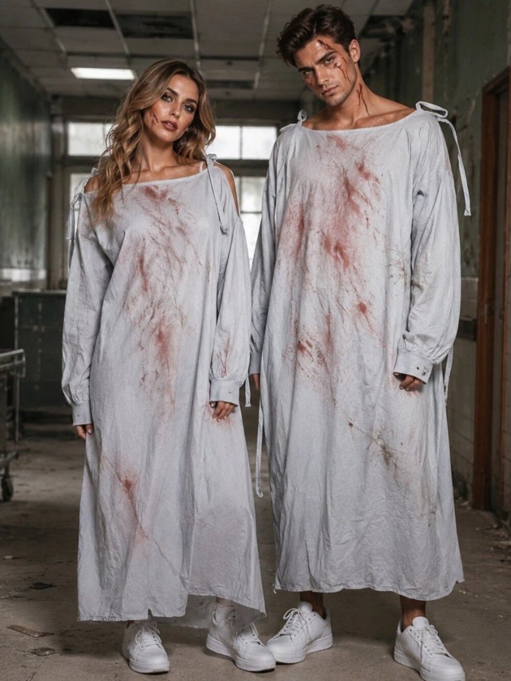 Halloween Bloody Hospital Patient Gown Adult Costume Size L Haunted Asylum